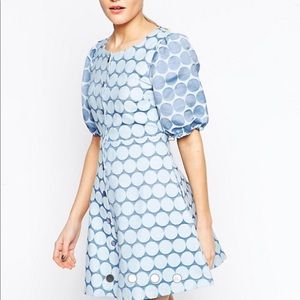 Blue bottom front dress